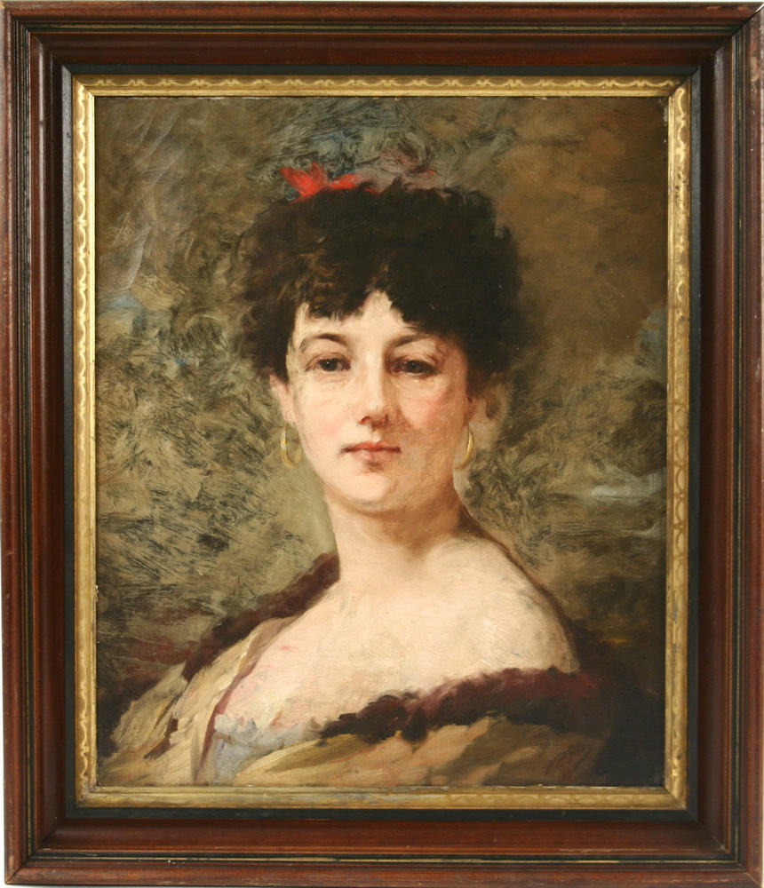 OIL ON CANVAS - Portrait of young woman