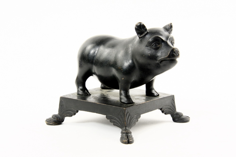 BRONZE SCULPTURE - Standing Pig