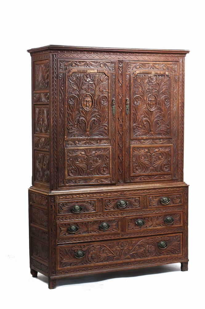 COURT CUPBOARD - 19th c. highly