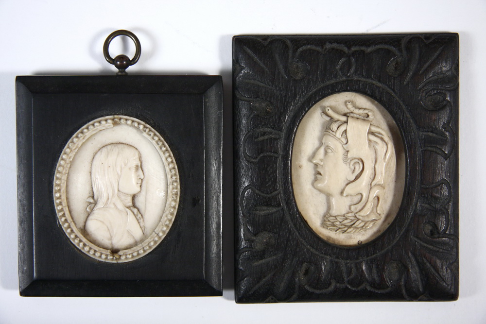 IVORY RELIEF MEDALLIONS - Oval