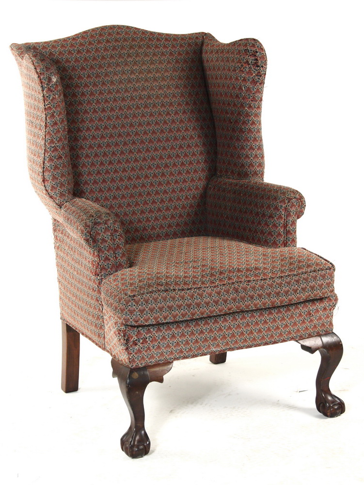 WING CHAIR - 20th c. custom Chippendale