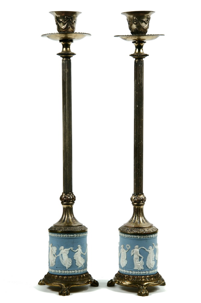 PAIR WEDGWOOD CANDLESTICKS Pair 162bf9