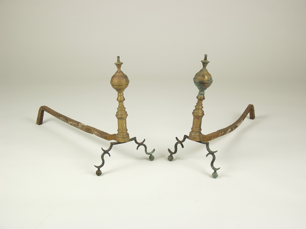 ANDIRONS Pair of early 19th C 162c2e