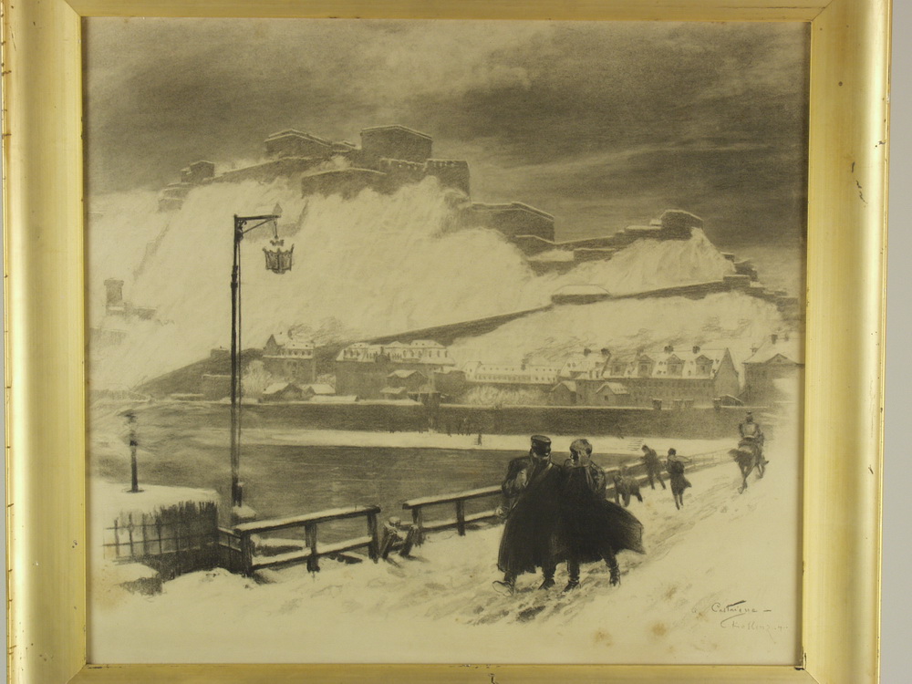 CHARCOAL DRAWING - View of Festung