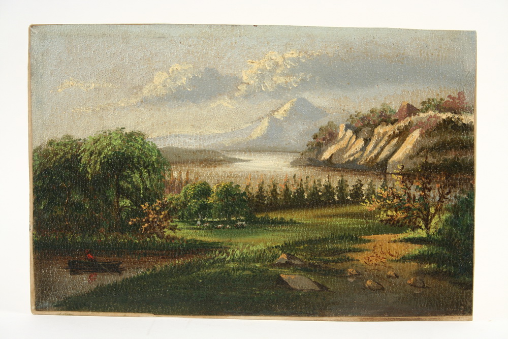 OIL ON PAPER LAID ON BOARD - Hudson