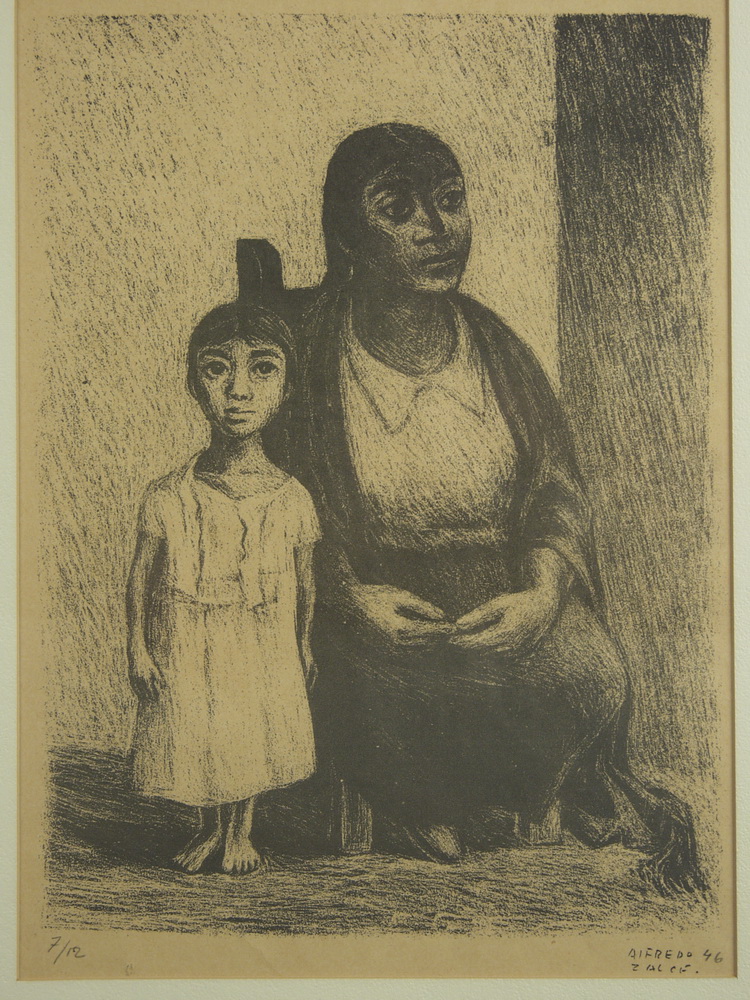 LITHOGRAPH Mother with daughter 162c64