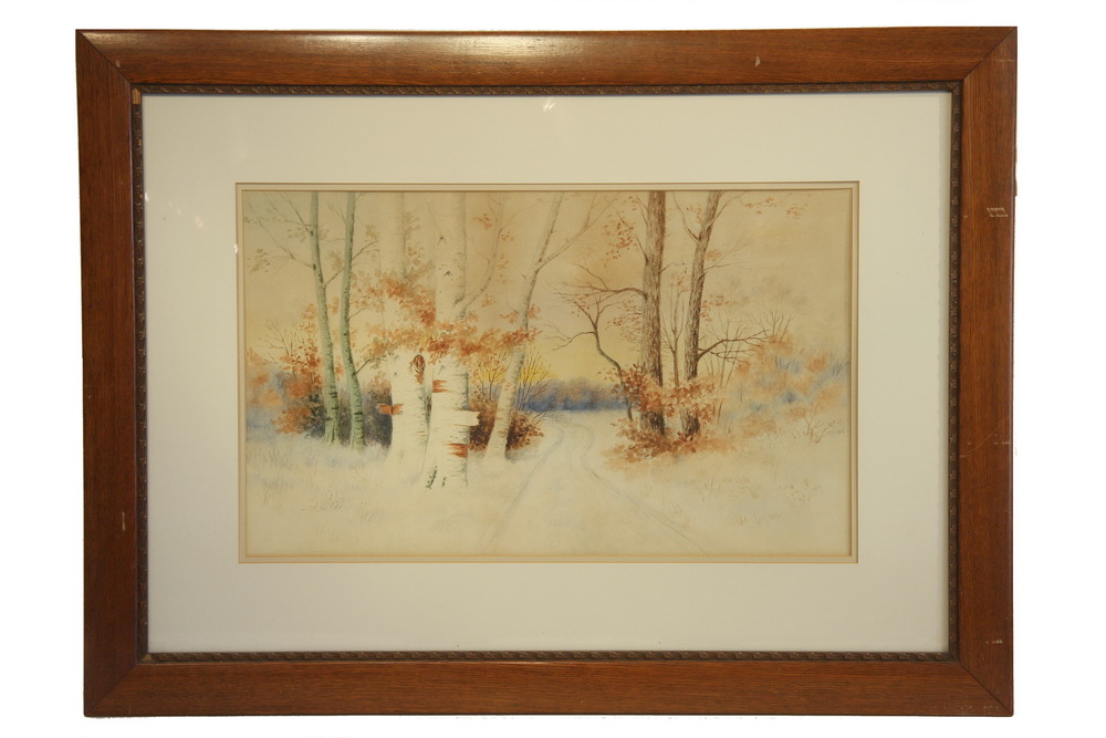 WATERCOLOR - Ca. 1900 unsigned winter