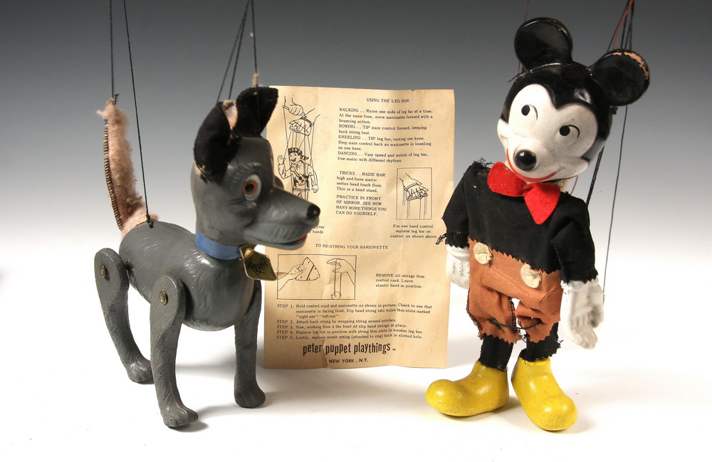  2 1950 S DISNEY CHARACTER MARIONETTES 162cef