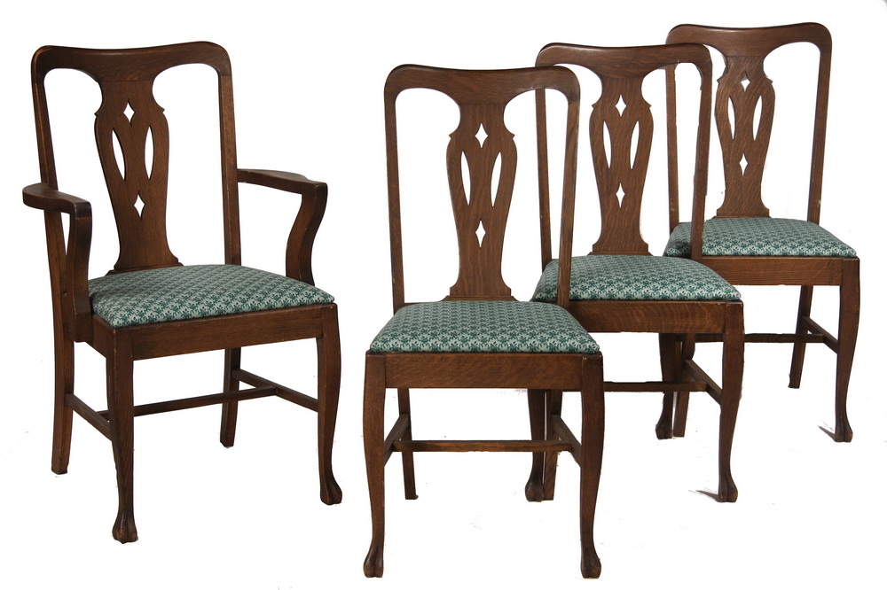  11 ARTS CRAFTS OAK DINING CHAIRS 162d04