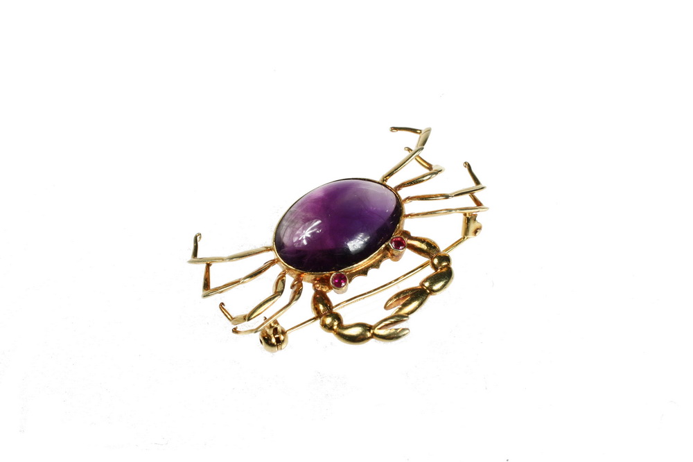 BROOCH Vintage handmade 14K yellow 162d11