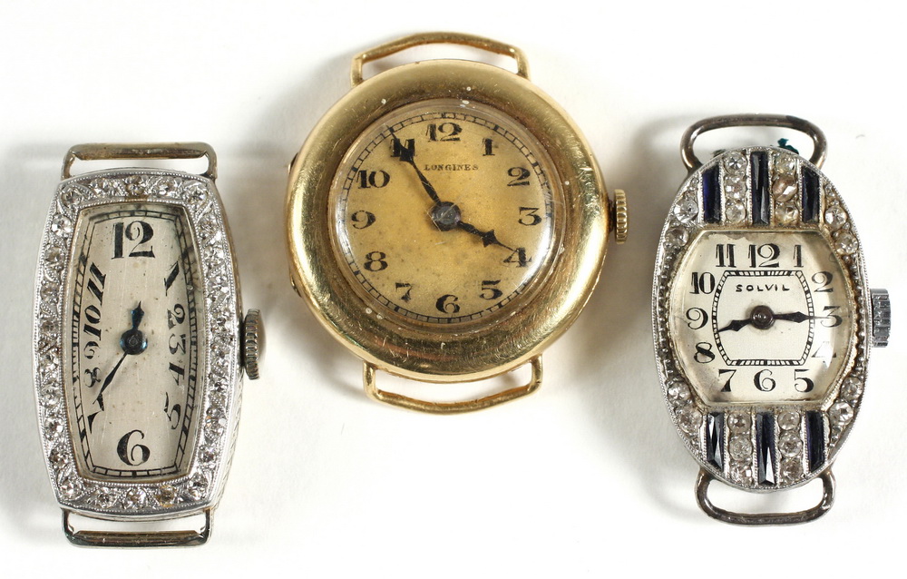 LADY'S WATCHES - (3) Art Deco wristwatches