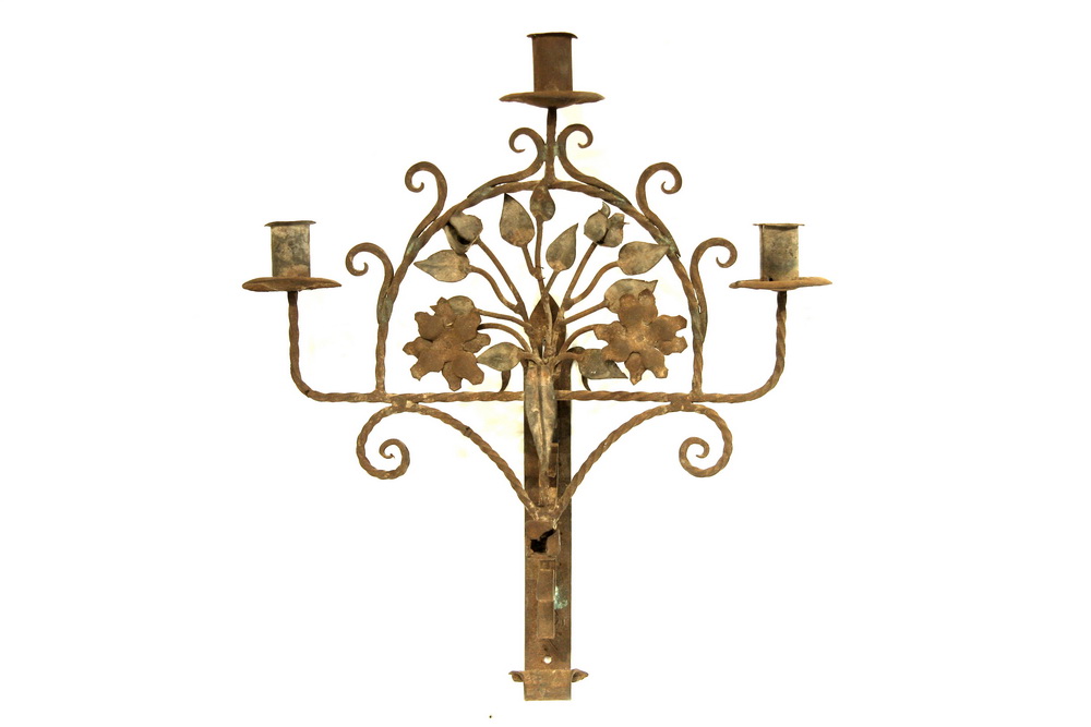 WROUGHT IRON CANDLE SCONCE Wrought 162d5b