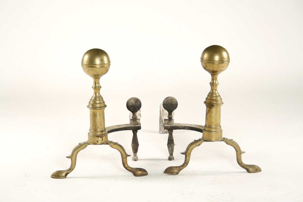 ANDIRONS - Pair of late 18th c.