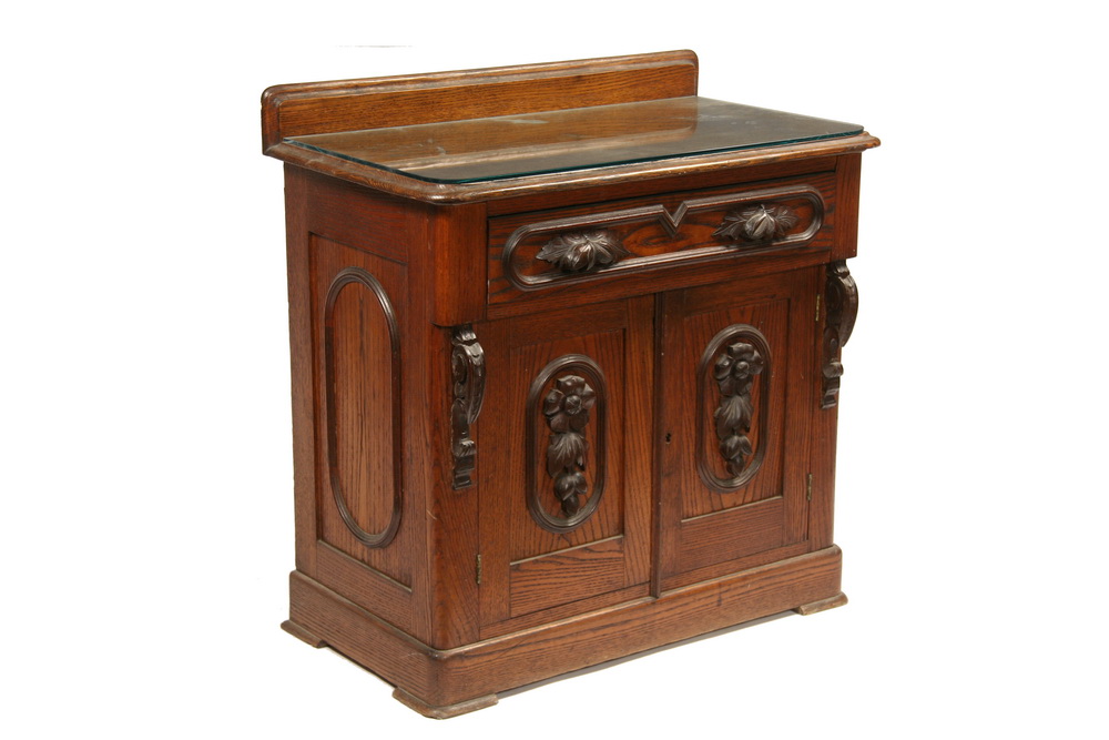 COMMODE American 1880s Oak Commode 162d8a