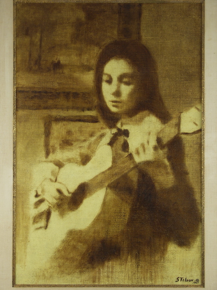 OIL ON MASO- 'Guitar Player' by