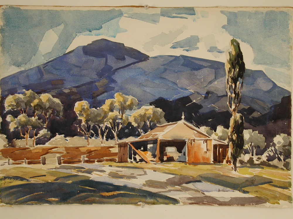 WATERCOLOR Ca 1930 WPA western 162dd3