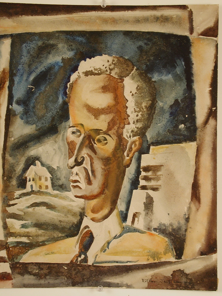 WATERCOLOR - WPA bust portrait of man