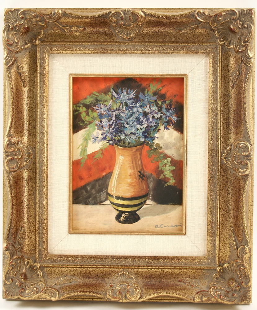OOP Still Life of Flowers signed 162e06