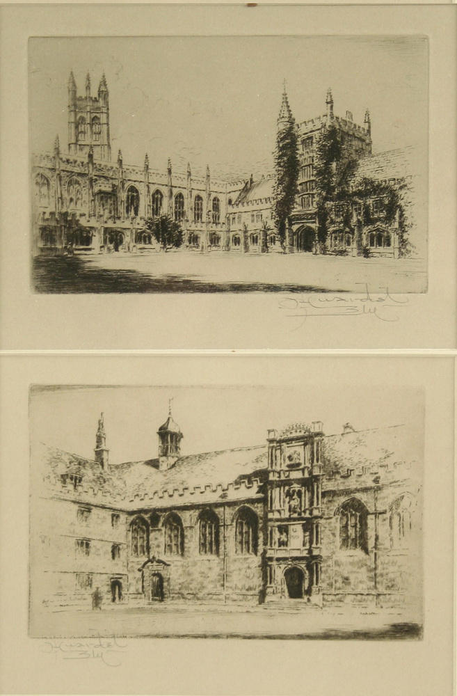 ETCHINGS - Pair depicting cathedrals