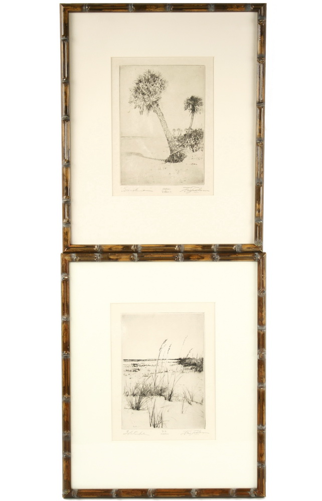 PAIR OF ETCHINGS Solitude At 162e2d