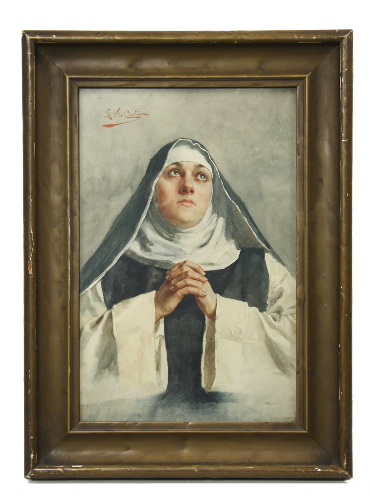 W C Nun in Italian Habit Praying 162e36