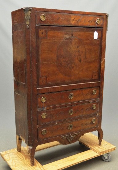 19th c inlaid secretary abbatant  162f84