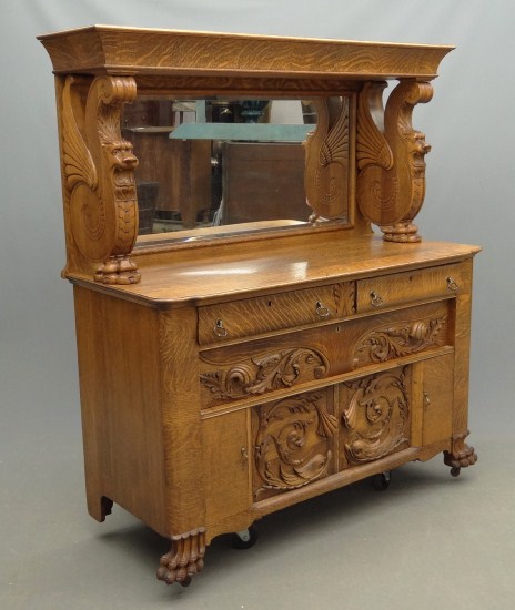 Victorian carved oak server with 162f99