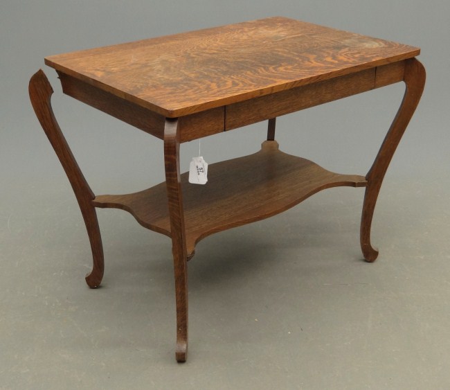 Victorian single drawer oak desk
