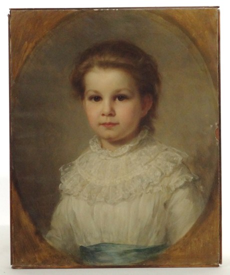 19th c. oil on canvas portrait of a