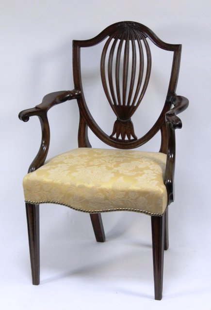 A George III mahogany armchair with