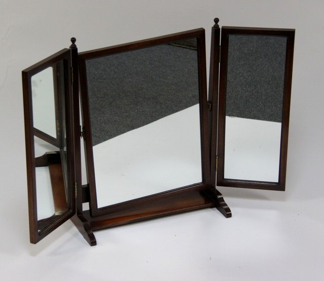 A dressing table triptych mirror