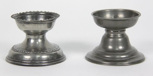 Two 18th Century pewter cup or