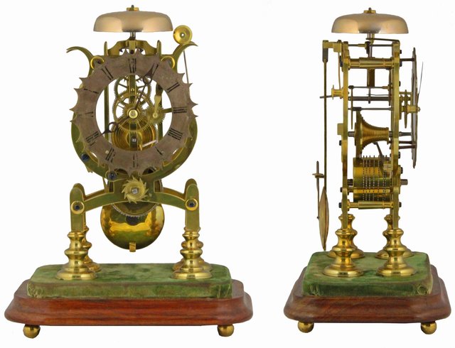 A 19th Century brass skeleton clock 165b85
