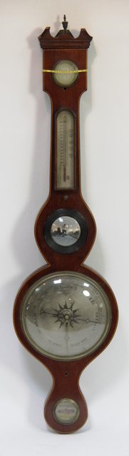 A Regency barometer and thermometer