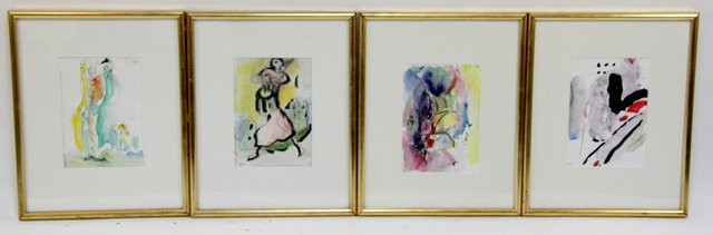 S K Set of Four Figurative Drawings