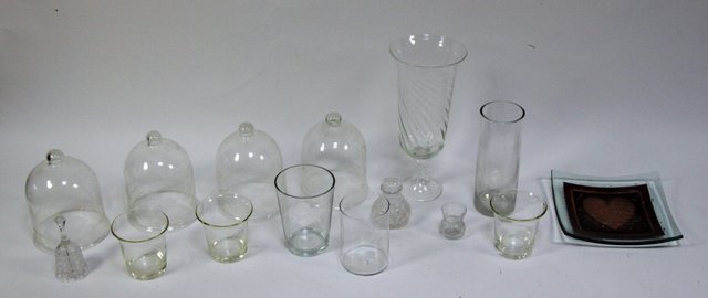 A quantity of glass vases and a