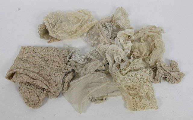 A selection of lace garment oddments
