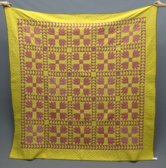 19th c Penna bear paw quilt  165c57