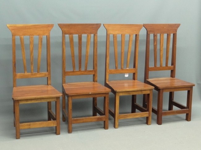 Set of four 20th c. dining chairs.