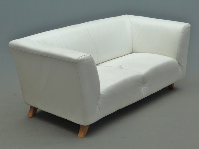 Leather sofa. 66 W.
