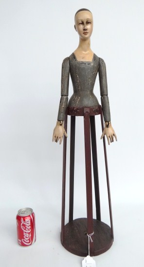 20th c. French painted cage doll. 32