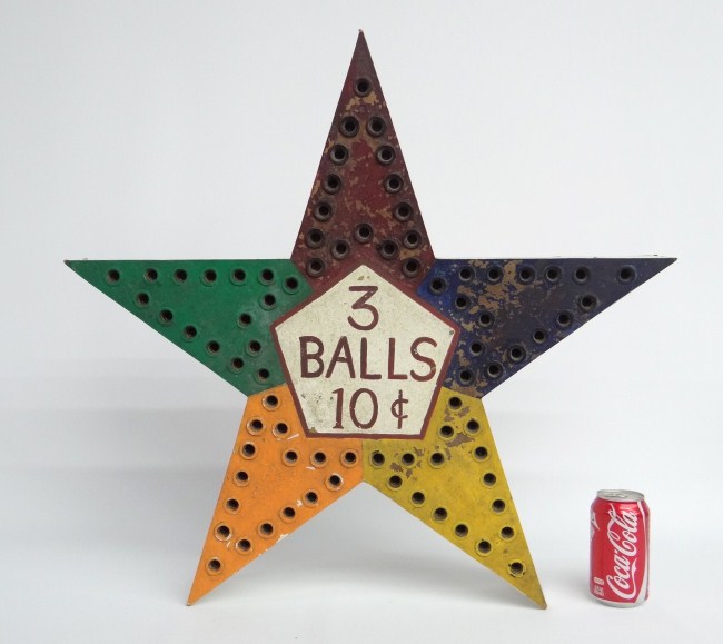 Vintage painted ''3 Balls 10 Cents''