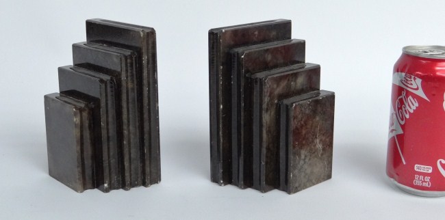 Pair early 20th c stacked books 165d1c