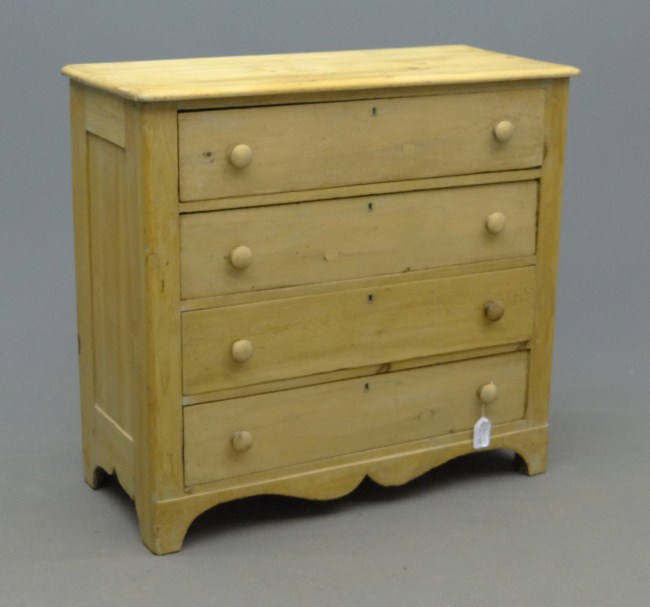 19th c pine four drawer chest 165d29