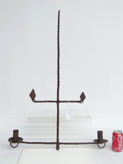Blacksmith made hanging candleholder.