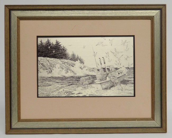 Jamie Wyeth etching Coast Of Maine