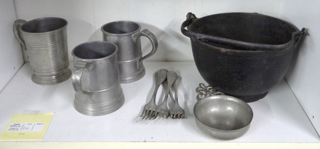 Lot misc metalware including three 165d50