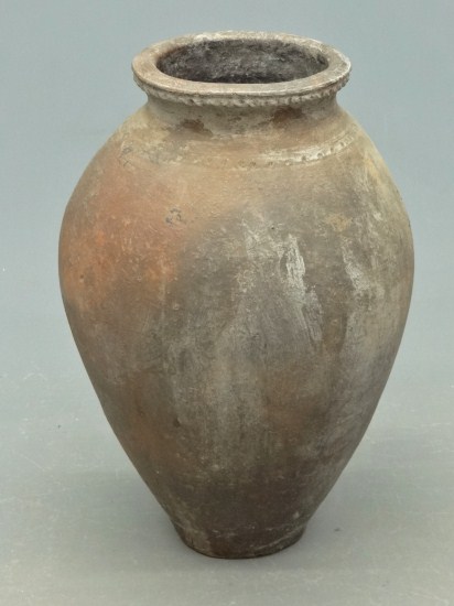 Early redware storage jar Possibly 165d9f