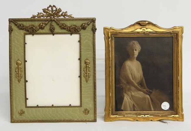 Lot two vintage frames one brass adorned