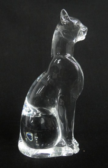 Signed Baccarat cat figurine 6  165dae